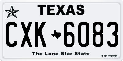 TX license plate CXK6083