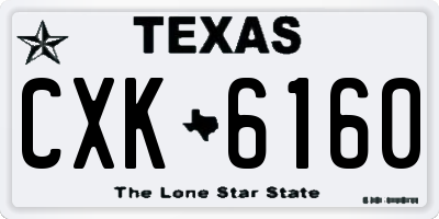 TX license plate CXK6160