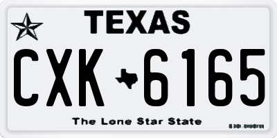 TX license plate CXK6165