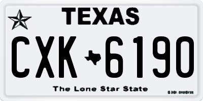 TX license plate CXK6190