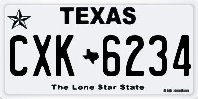 TX license plate CXK6234