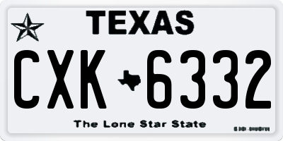 TX license plate CXK6332