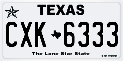 TX license plate CXK6333
