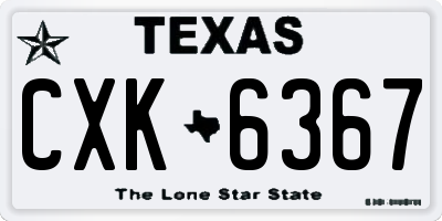 TX license plate CXK6367
