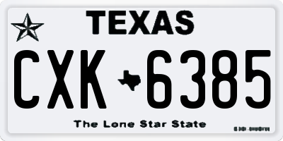 TX license plate CXK6385