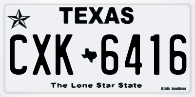 TX license plate CXK6416