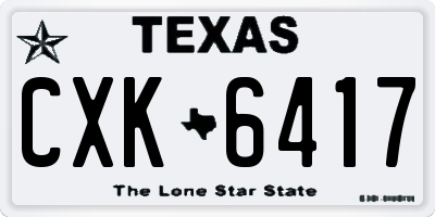 TX license plate CXK6417