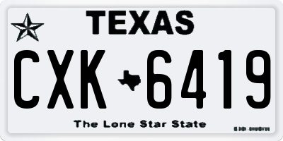 TX license plate CXK6419