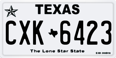 TX license plate CXK6423