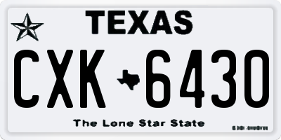 TX license plate CXK6430