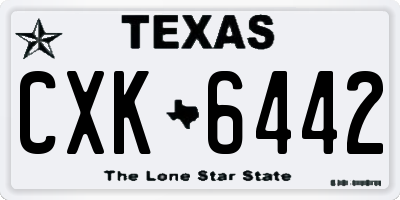 TX license plate CXK6442