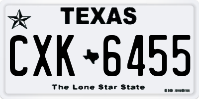 TX license plate CXK6455