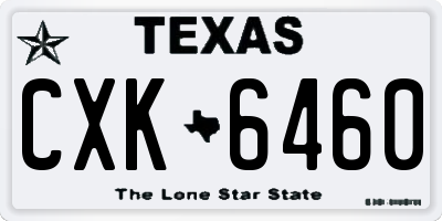 TX license plate CXK6460