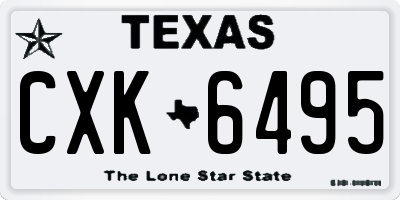TX license plate CXK6495