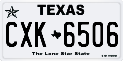 TX license plate CXK6506