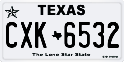 TX license plate CXK6532