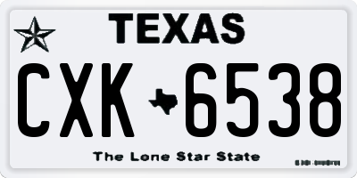 TX license plate CXK6538