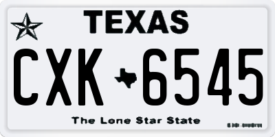 TX license plate CXK6545