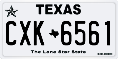 TX license plate CXK6561