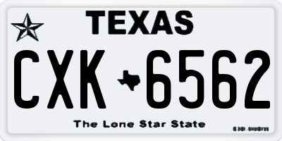 TX license plate CXK6562