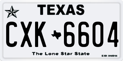TX license plate CXK6604