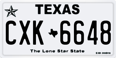 TX license plate CXK6648
