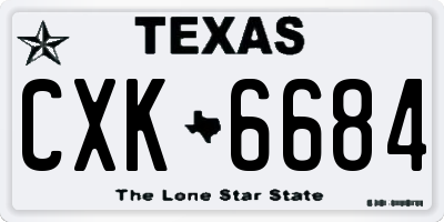 TX license plate CXK6684