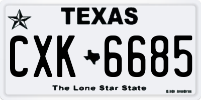 TX license plate CXK6685