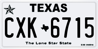 TX license plate CXK6715