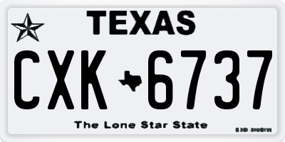 TX license plate CXK6737