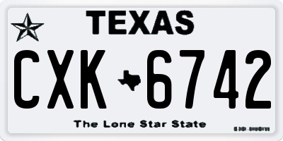 TX license plate CXK6742