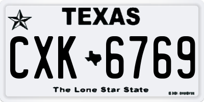 TX license plate CXK6769