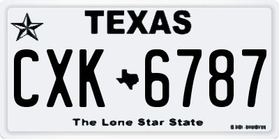 TX license plate CXK6787