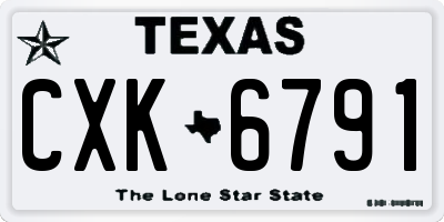 TX license plate CXK6791