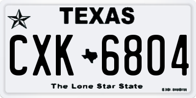TX license plate CXK6804