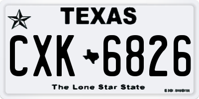 TX license plate CXK6826
