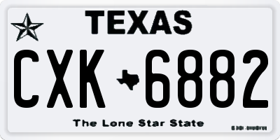 TX license plate CXK6882