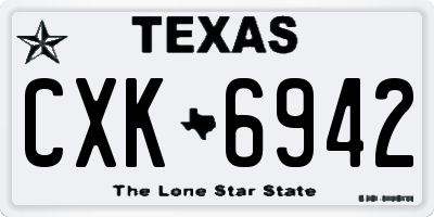 TX license plate CXK6942