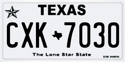 TX license plate CXK7030