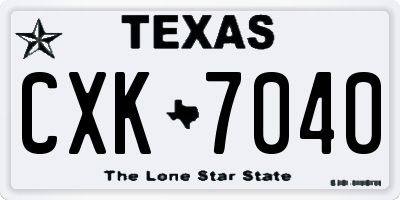 TX license plate CXK7040