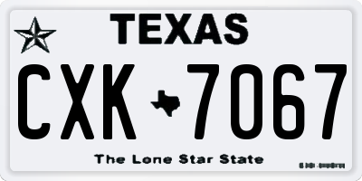 TX license plate CXK7067