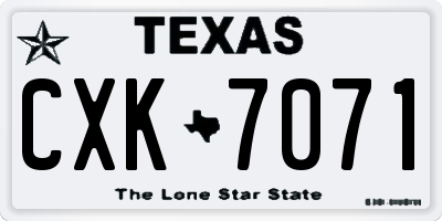 TX license plate CXK7071