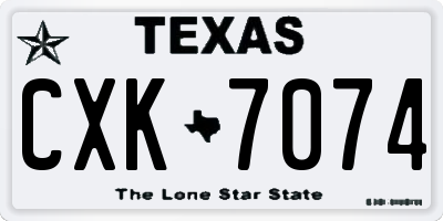 TX license plate CXK7074
