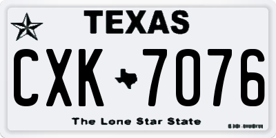 TX license plate CXK7076