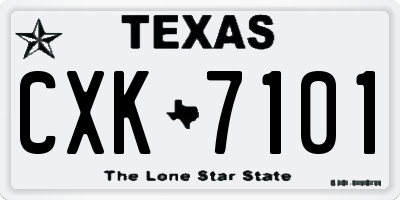TX license plate CXK7101