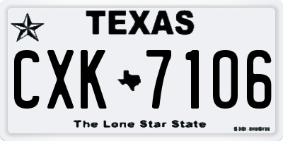 TX license plate CXK7106