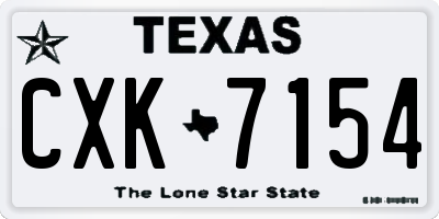 TX license plate CXK7154