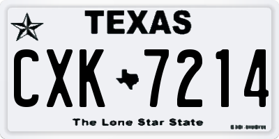 TX license plate CXK7214