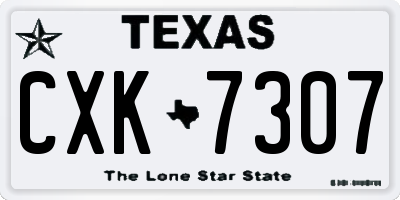 TX license plate CXK7307