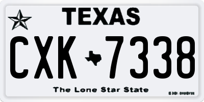 TX license plate CXK7338